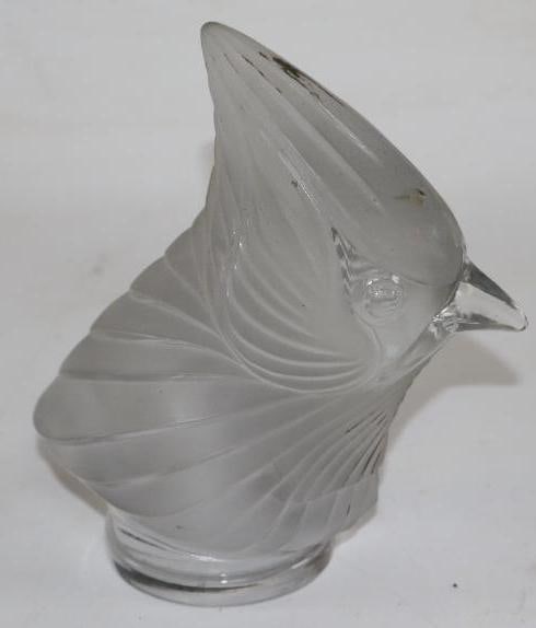 Lalique Cardinal Bird Glass Radiator Mascot Hood Ornament (1 of 4)