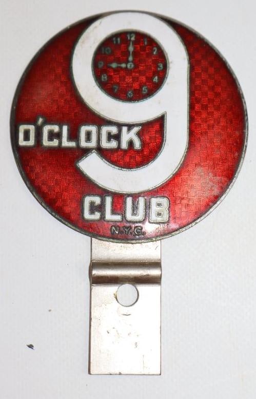 NYC 9 O'Clock Club Advertising License Plate Topper (1 of 2)