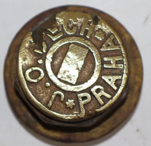 Brass J.O. Sech Praha Threaded Automobile Hub Cap: 2.5" diameter