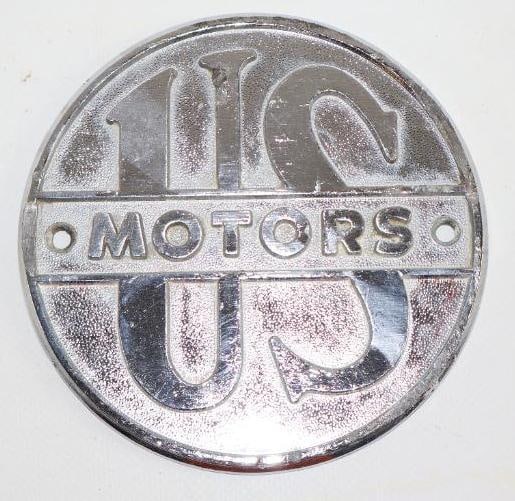US Motors Electric Motor Emblem Badge: 4.5" diameter