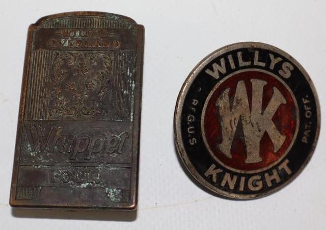 1927-1930 Willys Knight Overland Whippet Radiator Emblem Badges (1 of 2)