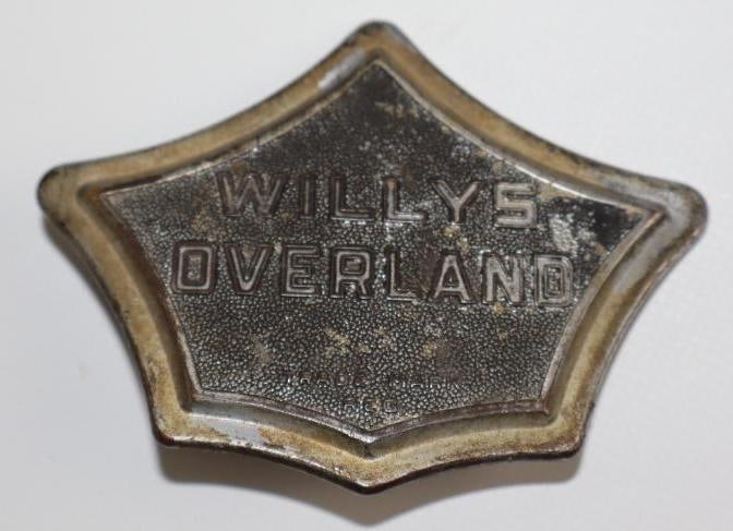 1932-1933 Willys Overland Radiator Emblem Badge: 3.5" x 2.75"