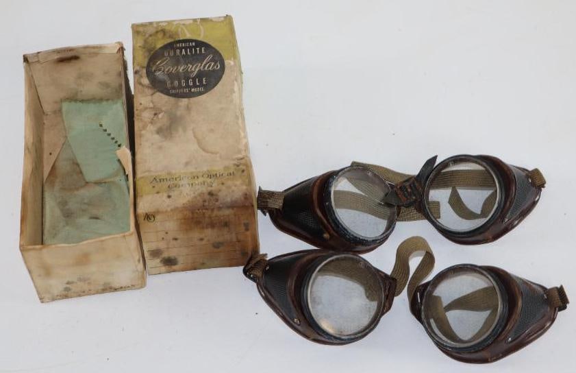 NOS American Duralite Coverglas Automobile Goggles with Box (1 of 2)