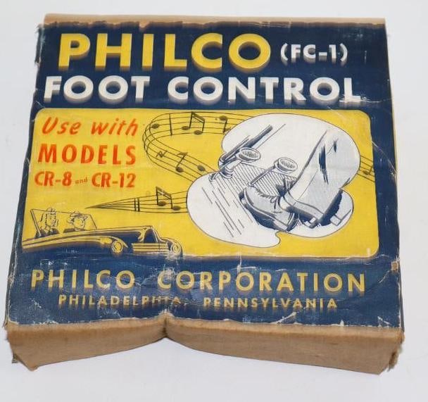 1930's Philco Automobile Radio Foot Control with Original Box (1 of 2)
