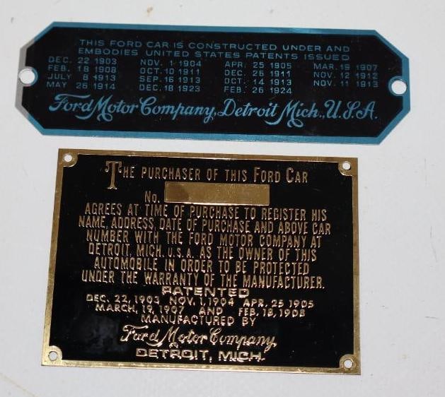 Group of 2 Ford Motor Company Serial Data Tag Emblems (1 of 4)