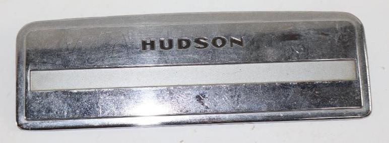 1940's Hudson Dash Plate Radio Delete Cover Emblem: 8" x 2.75"