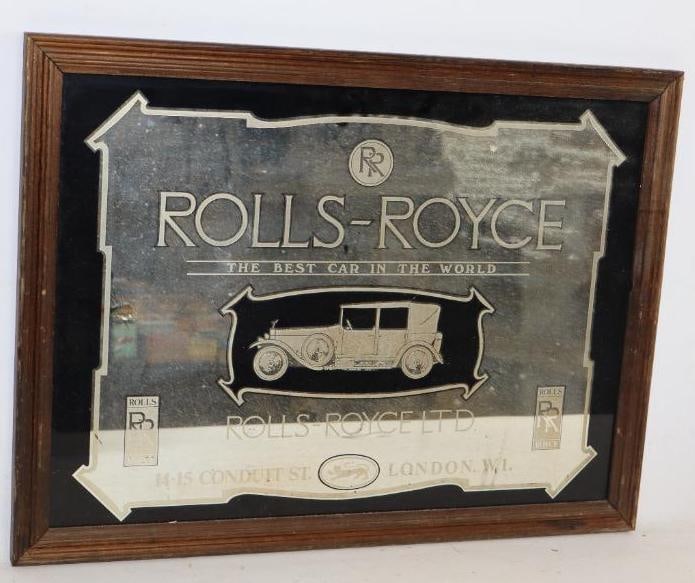 Rolls Royce "The Best Car In The World" Framed Advertising Mirror (1 of 3)