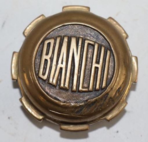 Brass Bianchi Threaded Automobile Hub Cap: 2.5" diameter