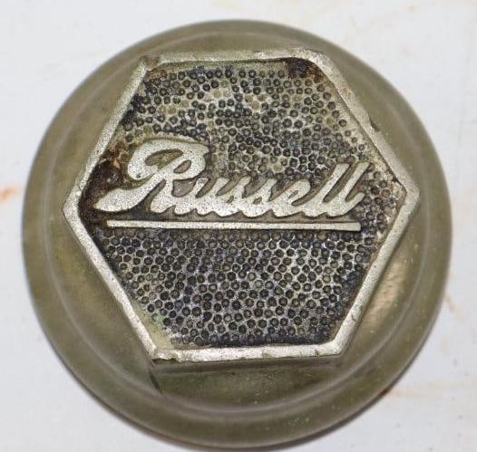 Russell Threaded Automobile Hub Cap: 3.75" diameter