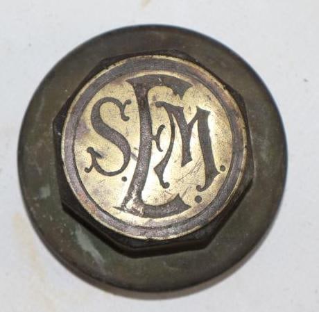 Brass S.E.M. Threaded Automobile Hub Cap: 2.75" diameter
