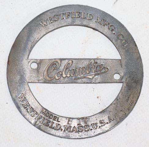 Columbia Westfield Mfg Model B10 Bicycle Head Badge (1 of 2)