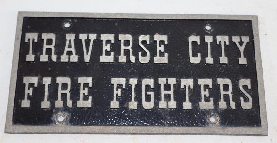 Traverse City Fire Fighters Cast Aluminum Club Plate (1 of 2)
