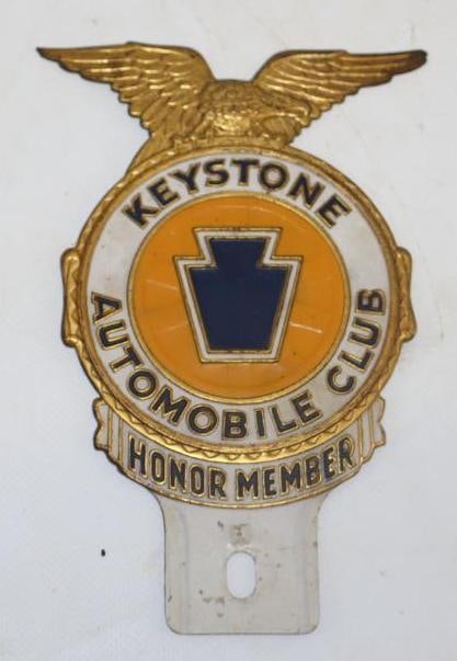 Keystone Automobile Club Honor Member Advertising License Plate Toppers: 6.25" x 3.5"