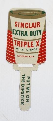 NOS  Sinclair Extra Duty Triple X Metal Oil Change Reminder Tag (1 of 2)