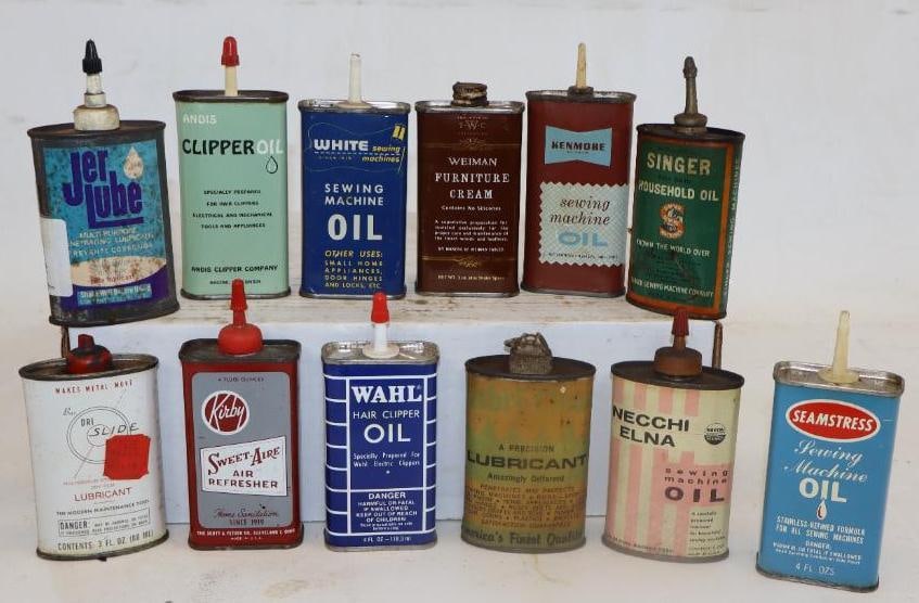 Group of 12 Machine Handy Oiler Cans (1 of 2)