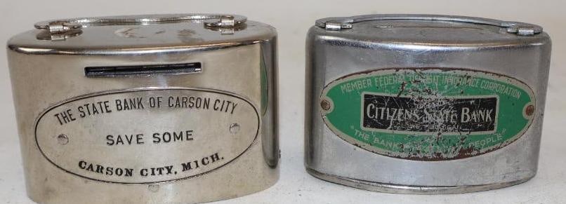 Group of 2 State Bank of Carson City & Citizens State Bank Michigan Advertising Banks (1 of 2)