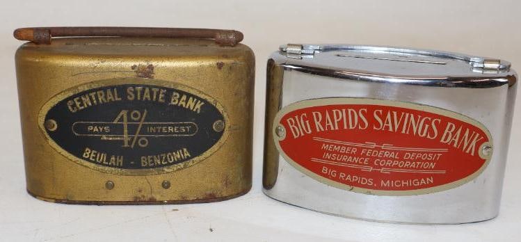Group of 2 Big Rapids Savings Bank & Central State Bank Michigan Advertising Banks (1 of 2)