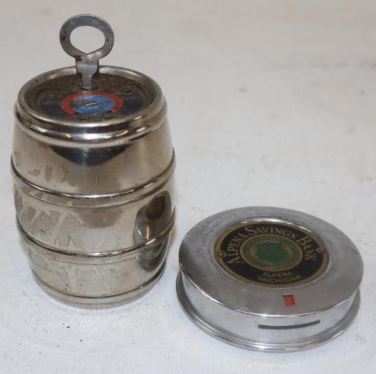 Group of 2 American State Bank & Alpena Savings Bank Michigan Advertising Banks (1 of 3)