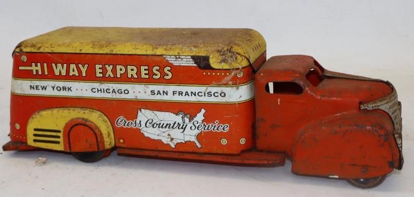 Marx Tin Litho Highway Express Cross Country Service Moving Toy Truck (1 of 3)