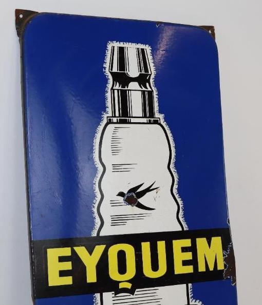 Single Sided Eyouem Advertising Spark Plug Porcelain Sign: 14" x 35" x .5"