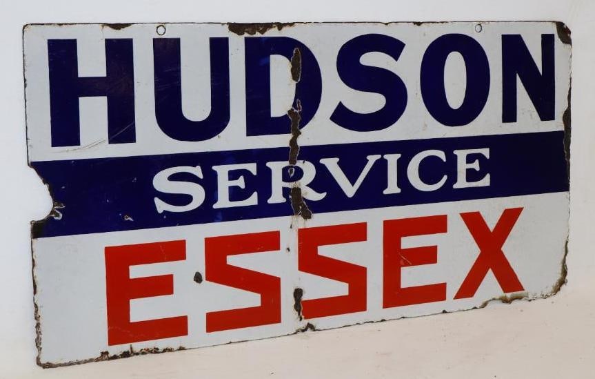 Hudson Essex Service Double Sided Porcelain Hanging Sign: 29.75" x 15.75"
