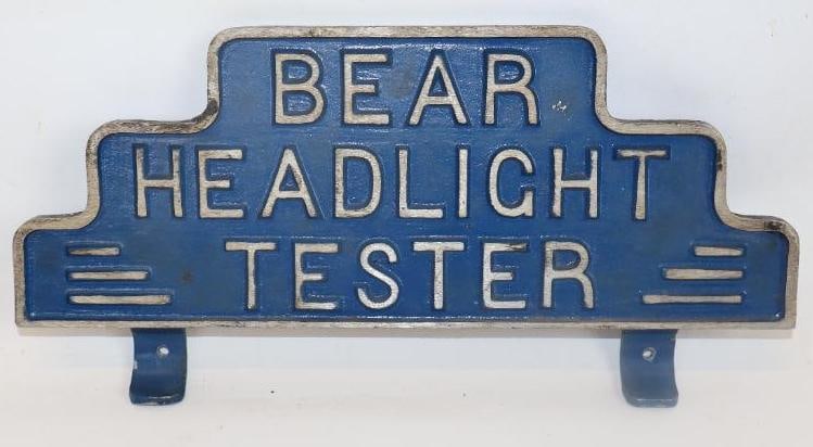 Bear Headlight Tester Advertising Machine Topper Sign: 11" x 5.5" x 1"