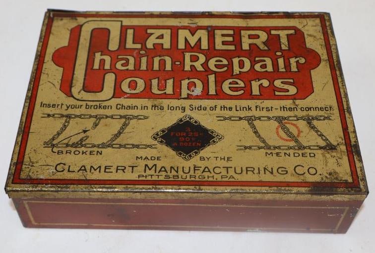 Clamert Chain-Repair Couplers Advertising Tin Display Box (1 of 3)