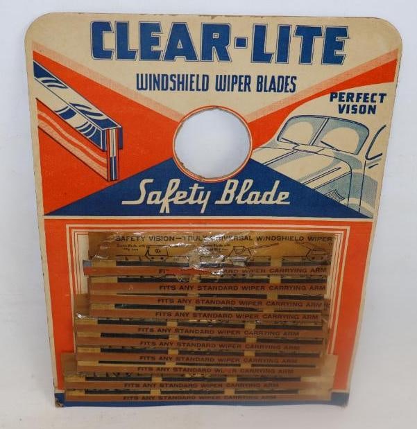 NOS 1940's Clear -Lite Windshield Safety Wiper Blade Advertising Counter Top Display (1 of 2)
