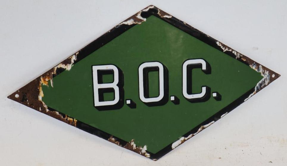 Burmah Oil Company Porcelain Advertising Gas Pump Plate: 16.5" x 9.5"