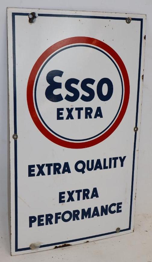Esso Extra Quality Extra Performance Advertising Porcelain Gas Pump Plate (1 of 4)