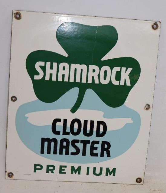 Shamrock Cloud Master Premium Porcelain Gas Pump Plate (1 of 4)