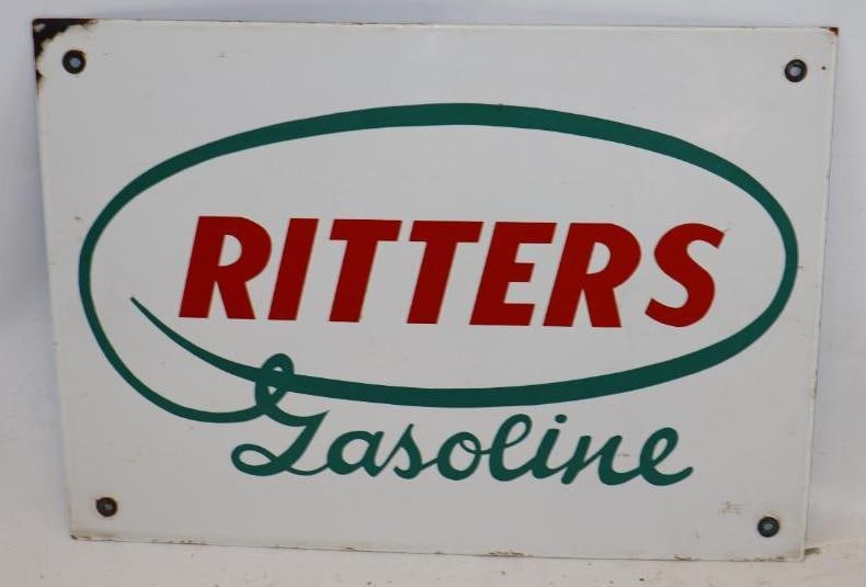 Ritters Gasoline Porcelain Gasoline Pump Plate (1 of 4)