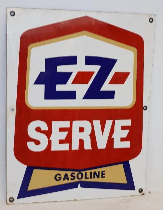 E-Z Serve Gas Porcelain Gas Pump Plate: 14"x14" has touch up