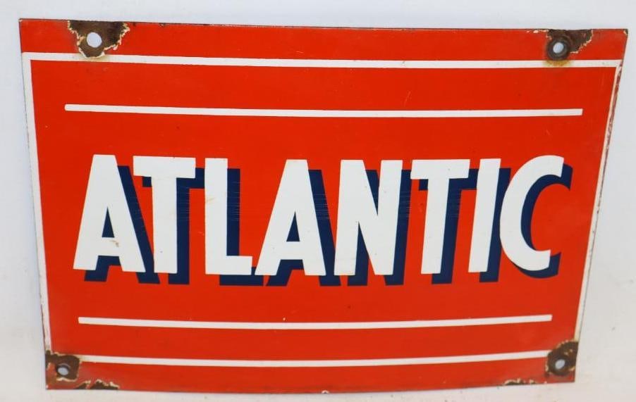 Atlantic  Porcelain Gasoline Pump Plate (1 of 4)