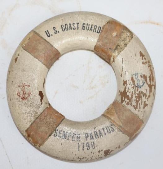 US Coast Guard Semper Paratus Advertising Wooden Life Ring: 4" Diameter