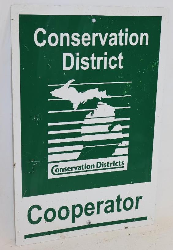 Michigan Conservation District Single Sided Metal Advertising Sign (1 of 4)