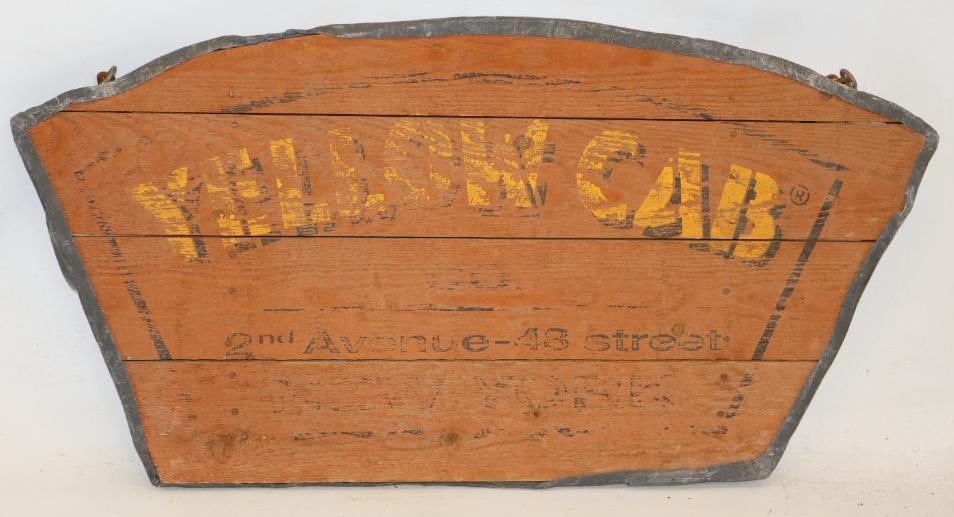 Yellow Cab of New York Wooden Advertising Sign (1 of 4)