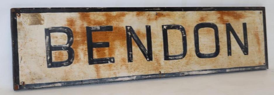Bendon Rail Road Station Depot Advertising Metal Sign: 48" x 12x 1"