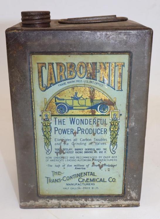 Carbon-Nit Graphic Advertising Half Gallon Oil Can: 5" x7"x 3.25"