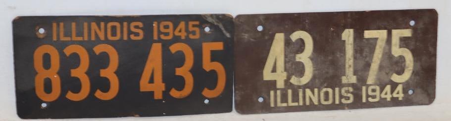 Group of 2 1944 and 1945 Soy Bean Licenses Plates (1 of 2)