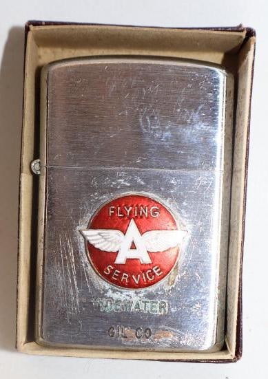 Flying A Tide Water Oil Company Zippo Style Lighter In Box (1 of 2)