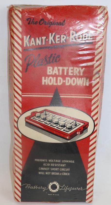 NOS Kant-Ker-Rode Plastic Battery Hold Down Counter Top Display: 6" x 15" x10.5"