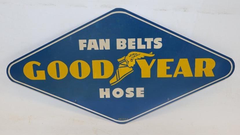 Goodyear Fan Belts/ Hose Single Sided Tin Display Sign (1 of 2)
