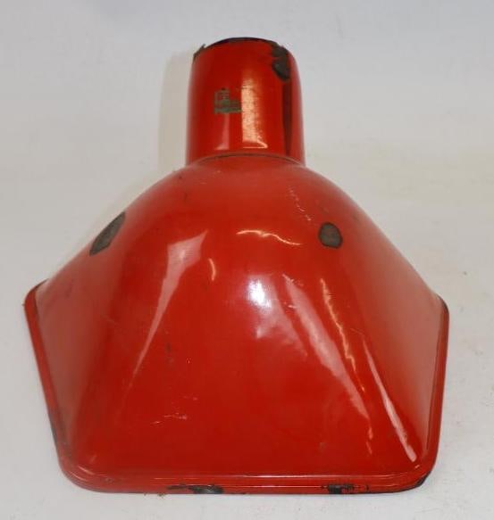 Red Porcelain Gas Station Lamp Shade (1 of 5)
