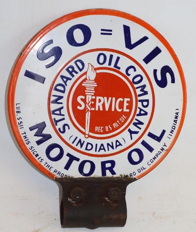Iso-Dis Standard Oil Company of Indiana Double Sided Porcelain Lubester Paddle (1 of 3)