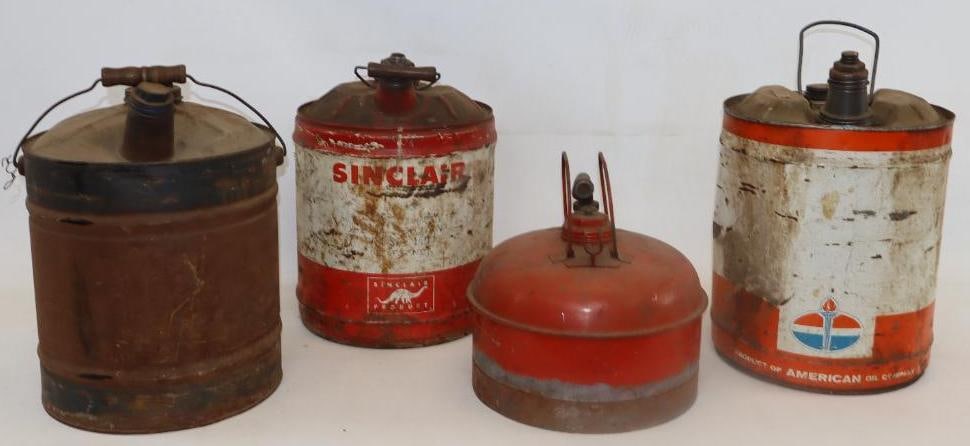 Group of 4 Five and One Gallon Oil Containers (1 of 4)
