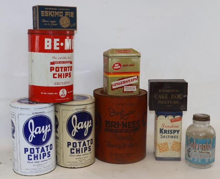 Group of 9 Household Advertising Tins and Cardboard Containers (1 of 2)
