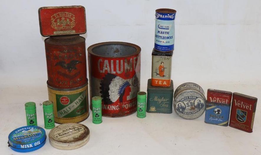 Group of 17 Household Advertising Tins and Cardboard Containers (1 of 4)