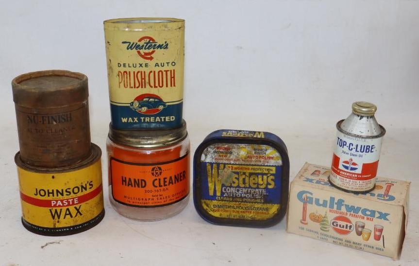 Group of 7 Automotive Related Advertising Containers (1 of 2)