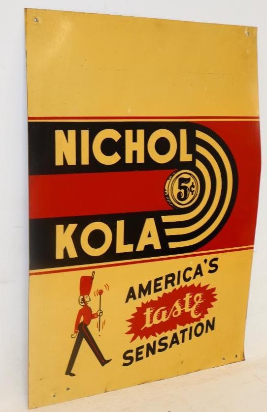 Nichol Kola Americans Taste Sensation Single Sided Metal Advertising Sign: 20" x 28"
